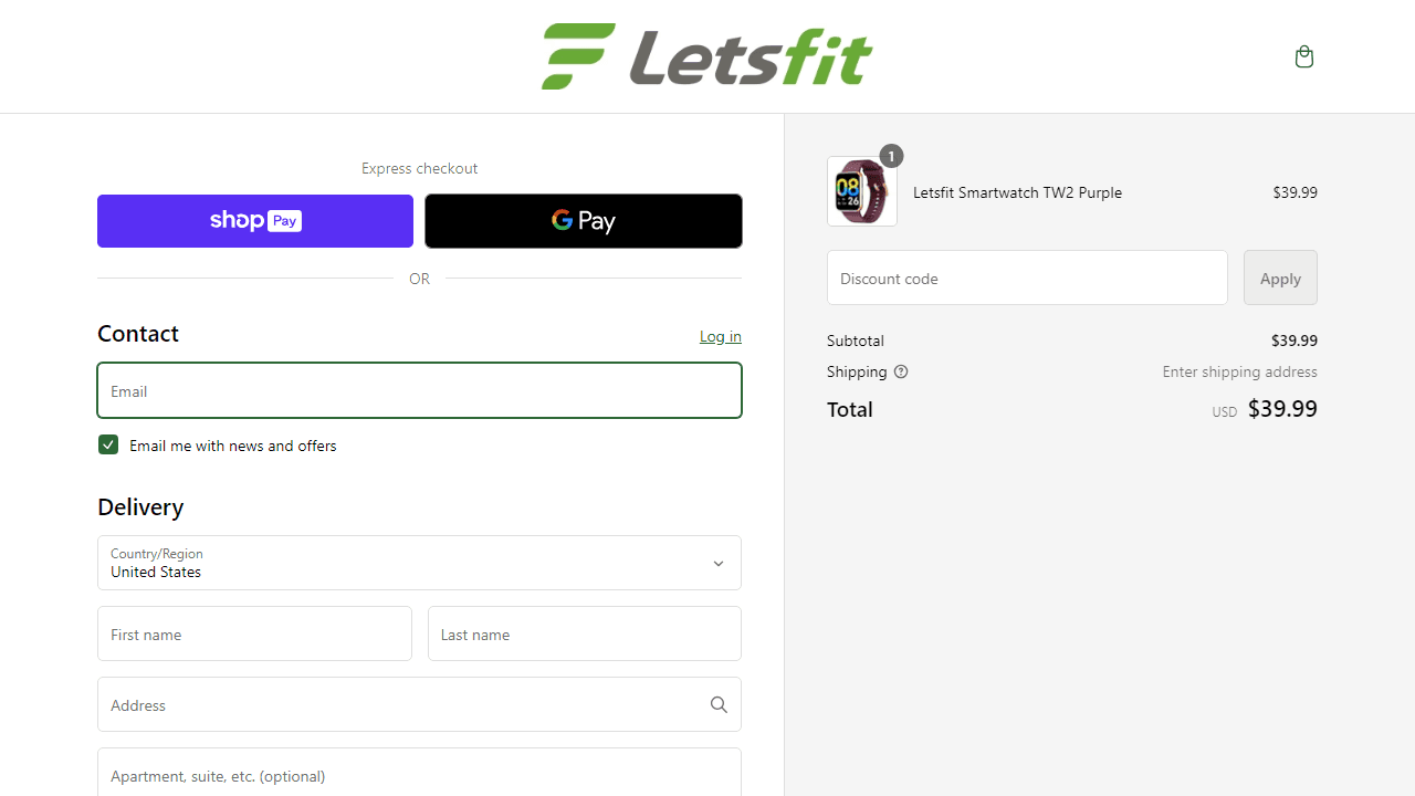 How to apply Letsfit coupon code